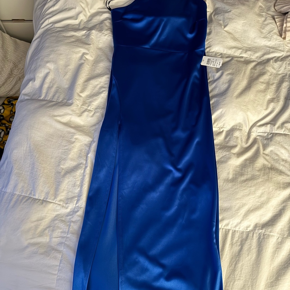 Elegant Blue Satin Dress